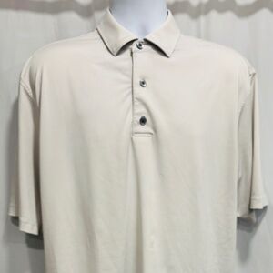 Footjoy FJ Mens LG Gray Stripped Golf Performance Polo Shirt Golf casual Polo